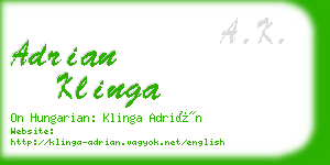 adrian klinga business card